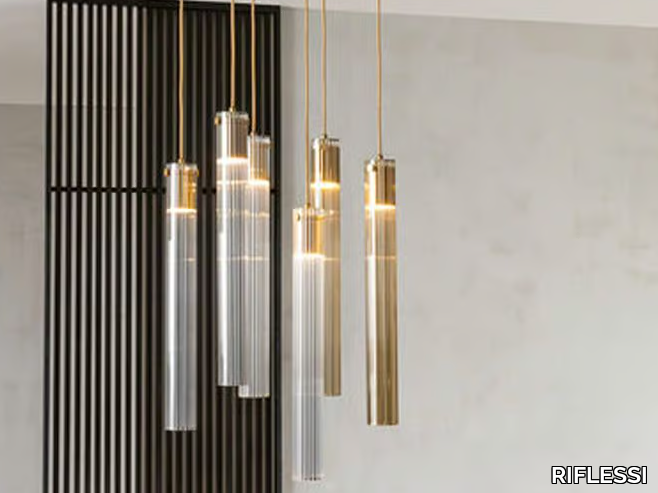 TUBE S6 - Borosilicate glass pendant lamp _ RIFLESSI