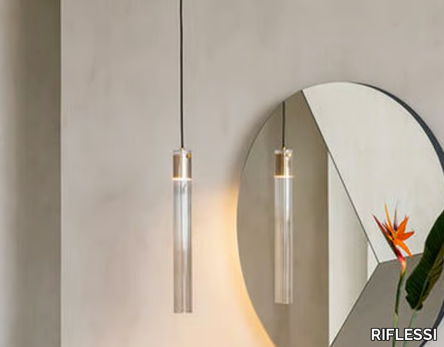 TUBE SS - Borosilicate glass pendant lamp _ RIFLESSI