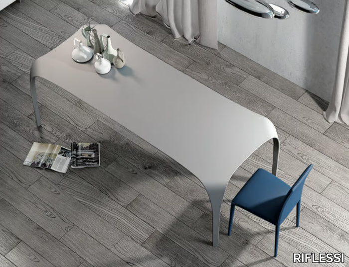 UNICO - Rectangular Tecnoril® kitchen table _ RIFLESSI