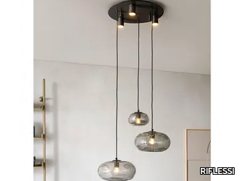 NUBOLA S3 - Blown glass pendant lamp _ RIFLESSI
