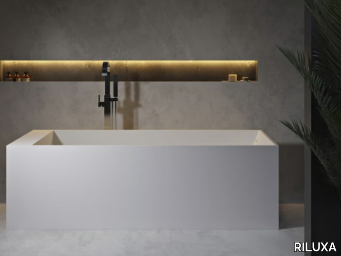 LA TURBIE - Freestanding rectangular Solid Surface bathtub _ RILUXA