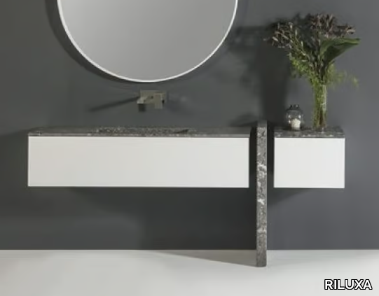 Vanity unit - Single wall-mounted marble vanity unit _ RILUXA