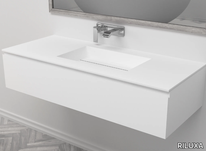 TEXAS - Single wall-mounted vanity unit with drawers _ RILUXA