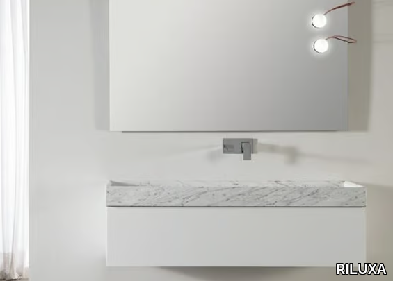 PALACE - Single wall-mounted marble vanity unit _ RILUXA