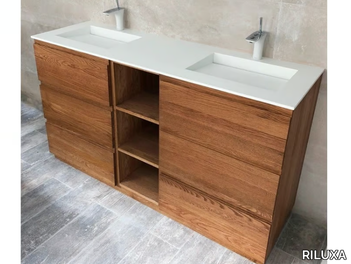 TENNESSEE - Floor-standing double vanity unit with drawers _ RILUXA