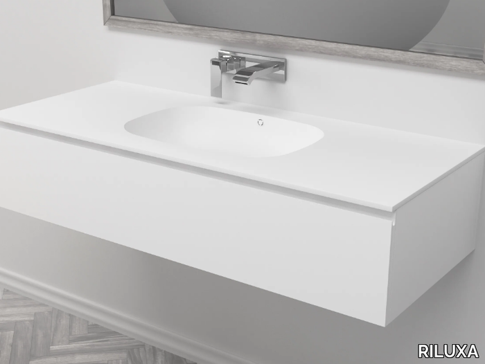 PEACE - Single wall-mounted Corian® vanity unit _ RILUXA