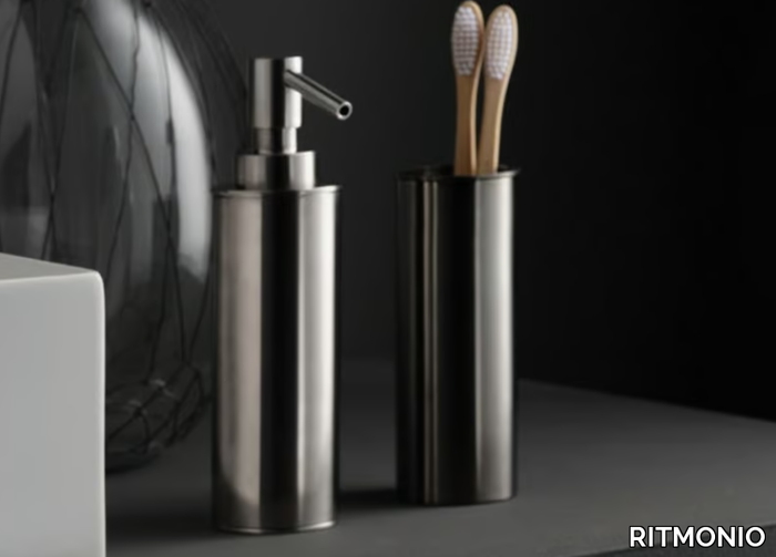 ELEMENTA - Countertop stainless steel toothbrush holder _ RITMONIO