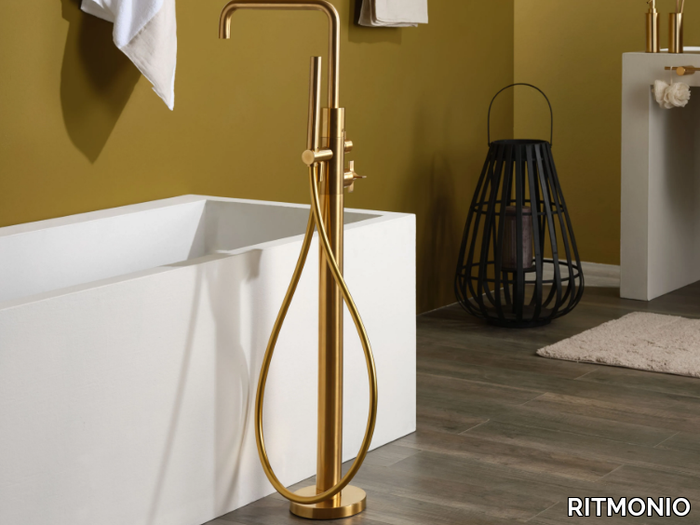 DIAMETRO35 CROSS - Floor standing bathtub tap with hand shower _ RITMONIO