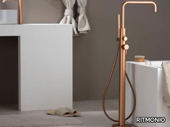 DIAMETRO35 IMPRONTE - Floor standing bathtub mixer with hand shower _ RITMONIO