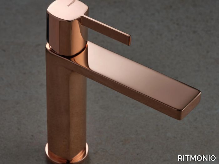 HAPTIC ROSE GOLD - Countertop single handle washbasin mixer _ RITMONIO