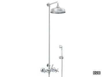 1920-1921 - Wall-mounted thermostatic shower panel with overhead shower _ RVB