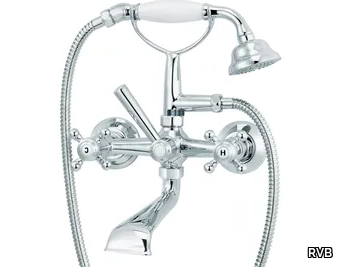 1920-1921 - 2 hole wall-mounted bathtub mixer with hand shower _ RVB