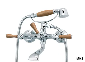 1935 WOOD - 2 hole bathtub mixer with hand shower _ RVB