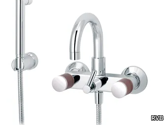 FLAMANT DOCKS - 2 hole wall-mounted bathtub mixer with hand shower _ RVB