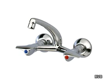 MEDICO - 2 hole wall-mounted washbasin mixer _ RVB