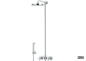 SULLY - Wall-mounted shower panel with hand shower with overhead shower _ RVB