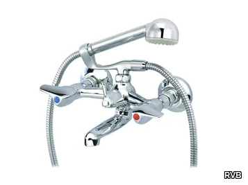 PILE & FACE - 2 hole wall-mounted bathtub mixer with hand shower _ RVB