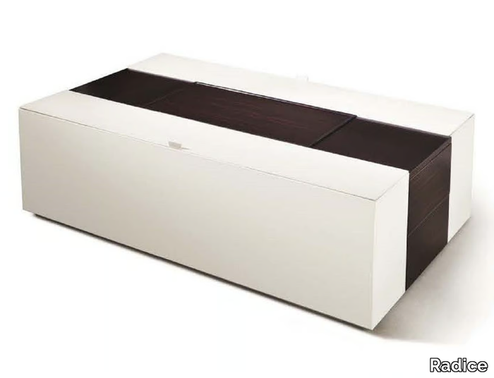 SAMUI - Rectangular wooden and leather coffee table _ Radice