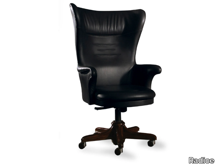 CONSULAT - Leather executive chair with armrests with 5-spoke base _ Radice