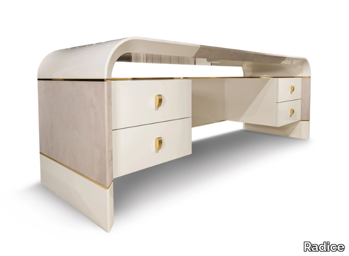 AZIMUT - Rectangular wooden writing desk with drawers _ Radice