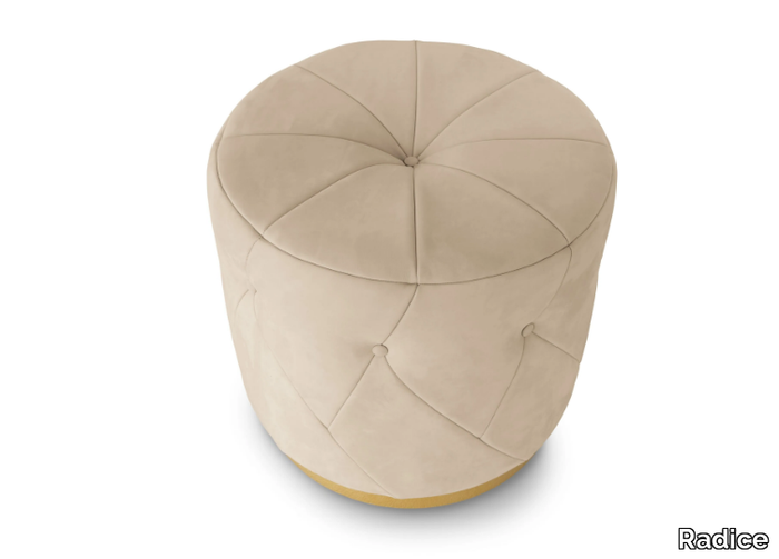 VEGAS - Round upholstered leather pouf _ Radice