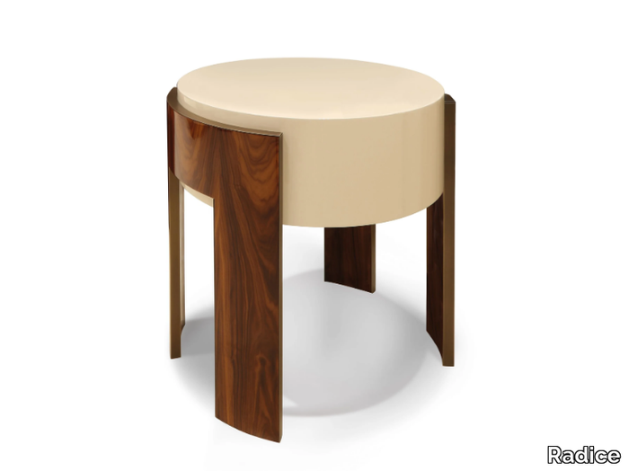 RANDI - Round wooden high side table _ Radice