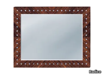 TAMBOUR - Framed rectangular rosewood mirror _ Radice