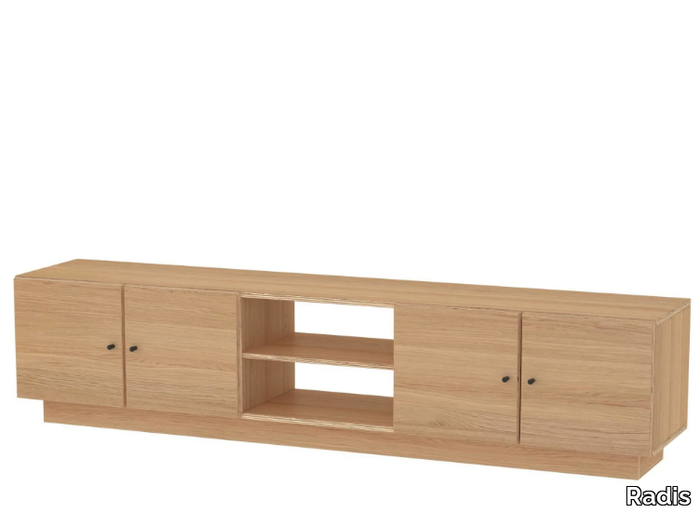 BOXY - Low multi-layer wood TV cabinet with doors _ Radis