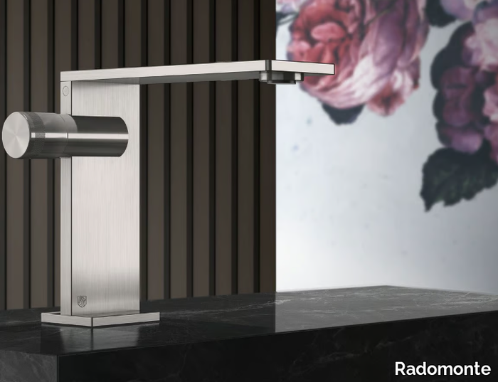 AIC2 - Countertop single handle stainless steel washbasin mixer _ Radomonte