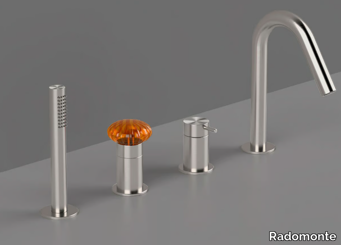 DOR16 - Deck mounted 4 hole bathtub tap with diverter _ Radomonte