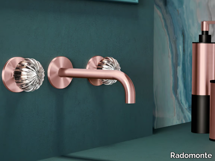 DRN28 - 3 hole wall-mounted steel washbasin mixer _ Radomonte