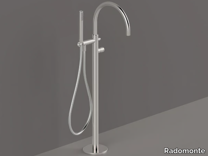 PVN3 - Floor standing 1 hole bathtub mixer with hand shower _ Radomonte