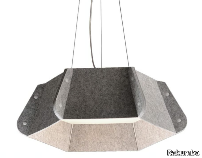 HEKTA - LED recycled poolyester acoustic pendant lamp _ Rakumba