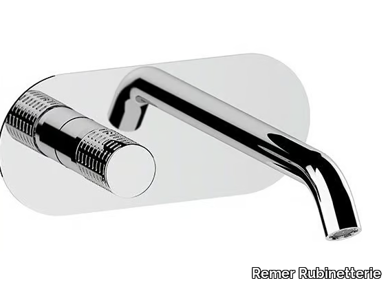 CELEBRITY - Wall-mounted single handle washbasin mixer with plate _ Remer Rubinetterie