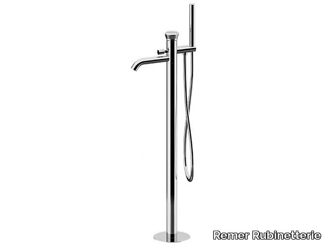 ELEMENT - Floor standing single handle bathtub mixer with diverter _ Remer Rubinetterie