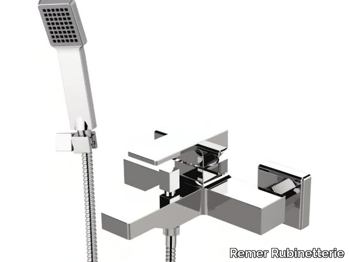 ABSOLUTE - Wall-mounted bathtub mixer with hand shower _ Remer Rubinetterie