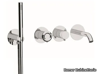 ELEMENT - Recessed single handle bathtub set with hand shower _ Remer Rubinetterie