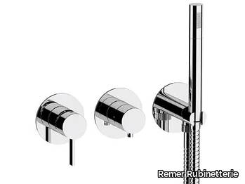 METRICA - Recessed wall-mounted bathtub set with hand shower _ Remer Rubinetterie