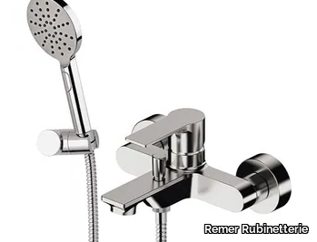 ENERGY - Wall-mounted chromed brass bathtub mixer with hand shower _ Remer Rubinetterie