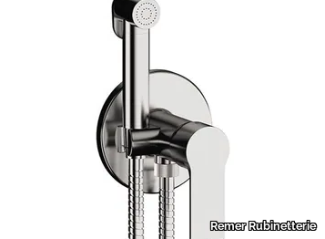 ENERGY - Wall-mounted chromed brass bidet mixer with spray _ Remer Rubinetterie