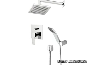 QUBIKA SET - Shower mixer with hand shower with overhead shower _ Remer Rubinetterie