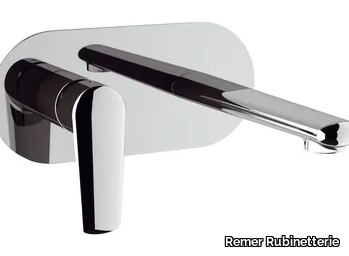 VANITY - Wall-mounted washbasin mixer with plate _ Remer Rubinetterie