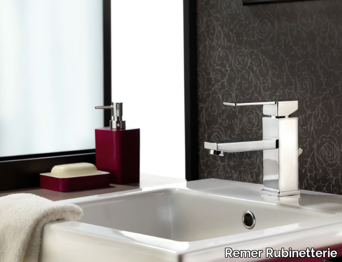 QUBIKA - Single handle 1 hole washbasin mixer without waste _ Remer Rubinetterie