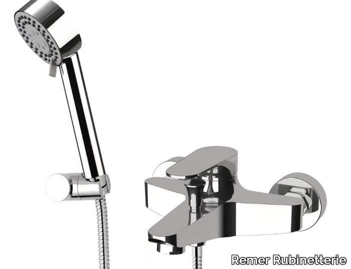 CLASS LINE - Wall-mounted bathtub mixer with hand shower _ Remer Rubinetterie