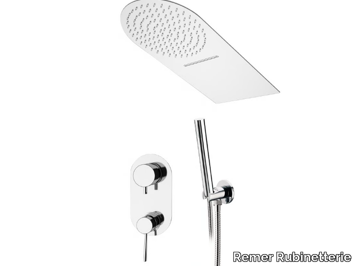 MINIMAL - Stainless steel shower mixer with hand shower _ Remer Rubinetterie