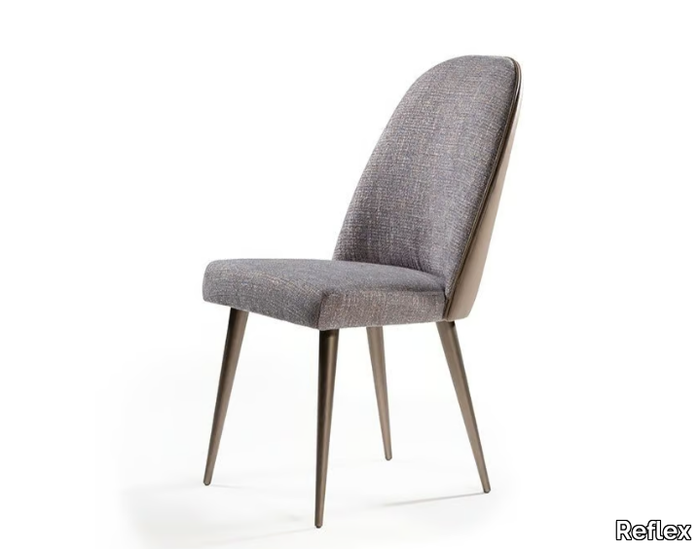 LUDWIG - Upholstered leather and fabric chair _ Reflex