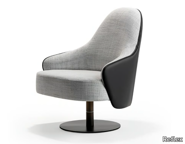 LUDWIG - Swivel armchair with armrests _ Reflex