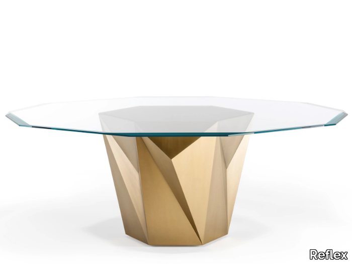 ORIGAMI 72 - Wood and glass table _ Reflex