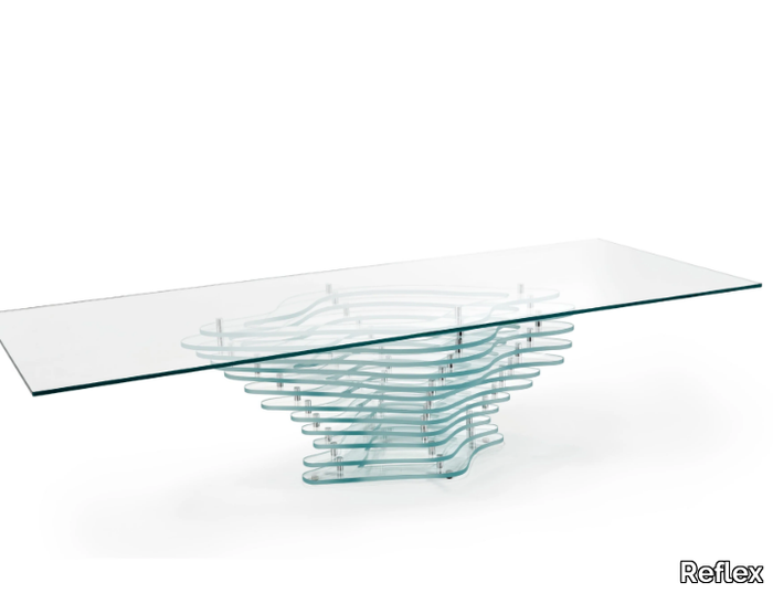 DUNE 72 - Rectangular glass table _ Reflex