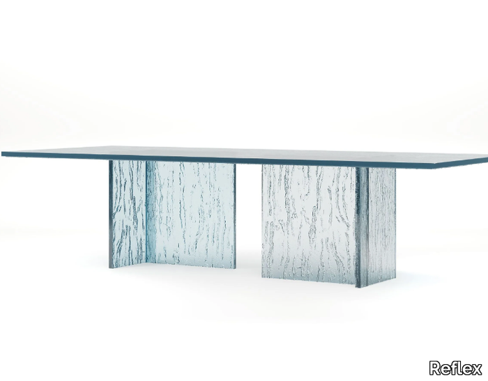 LAGUNA 72 - Rectangular glass table _ Reflex